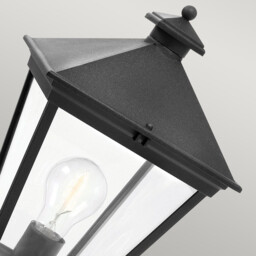 Turin Grande 1 Light Outdoor Pedestal Lantern Black IP54, E27 - thumbnail 5