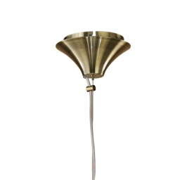 Tiffany Pendant 3+1 Light E27+G9, Antique Brass With White Shade & Clear Crystal - thumbnail 3