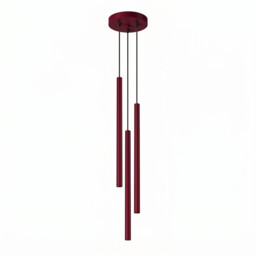 Pastelo Cluster Pendant Ceiling Light Burgundy 3x G9 - thumbnail 1