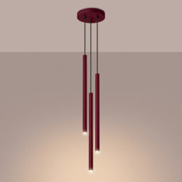Pastelo Cluster Pendant Ceiling Light Burgundy 3x G9 - thumbnail 3