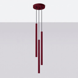 Pastelo Cluster Pendant Ceiling Light Burgundy 3x G9 - thumbnail 2