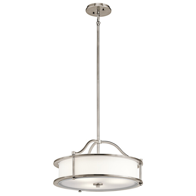 Emory 3 Light Semi Flush Round Ceiling Pendant Light Pewter, E27 - image 1