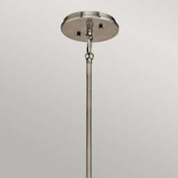 Emory 3 Light Semi Flush Round Ceiling Pendant Light Pewter, E27 - thumbnail 2
