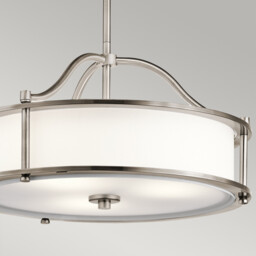 Emory 3 Light Semi Flush Round Ceiling Pendant Light Pewter, E27 - thumbnail 3