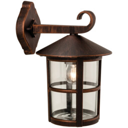 Stratford 1 Light Outdoor Wall Lantern Downlight Bronze IP44, E27