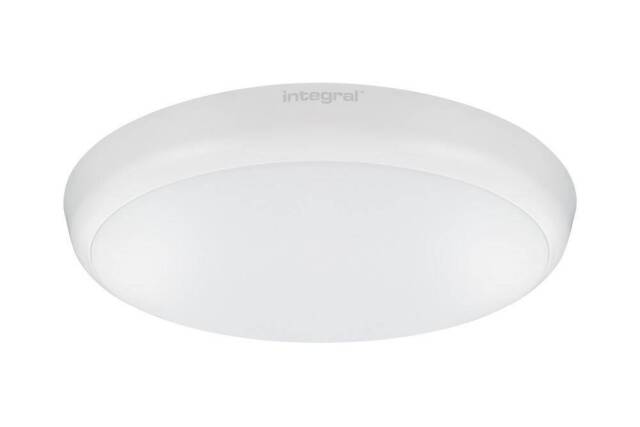 LED Flush Ceiling / Wall Light 12W 4000K 1056lm IK10 Sensor Matt White IP54 - image 1