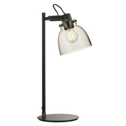 Urban Desk Task Lamp Smokey Grey Tinted Glass & Black Chrome Plate E27 - thumbnail 1