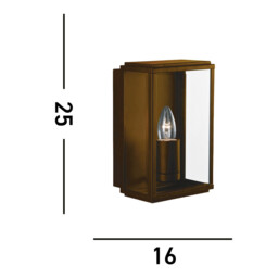 Box Outdoor Wall & Porch Light 1 Light Rect Box Rust Brown IP44 - thumbnail 5