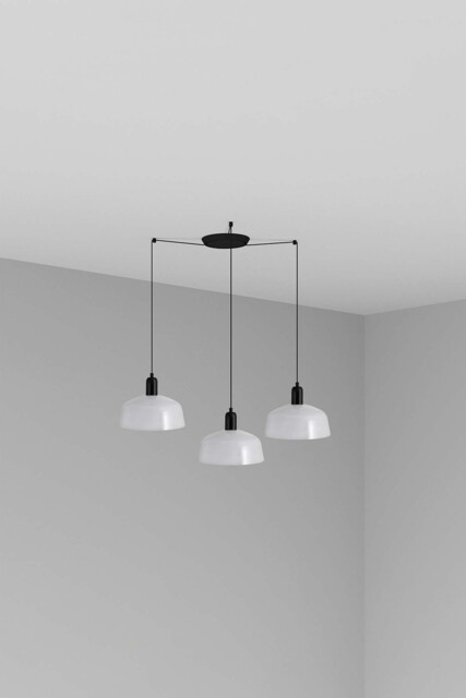 Tatawin Medium Cluster Pendant Ceiling Light Black, Gloss White 3x E27