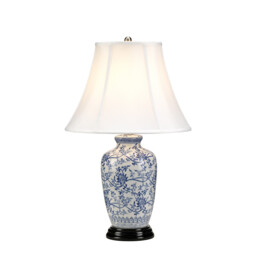 Blue 1 Light Table Lamp with Tappered Shade, E27 - thumbnail 1