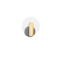 Siderno Recessed Wall Lamp Black, Gold Aluminium LED 1x7W 596Lm 3000K