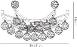 Cesto Wall Lamp 2 Light Polished Chrome, Crystal - thumbnail 3