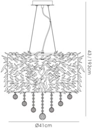 Ibis Ceiling Pendant with Pink Feather Shade 3 Light Polished Chrome, Crystal - thumbnail 3