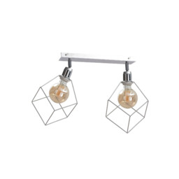 Ruben Twin Ceiling Spotlight Silver, 53cm, 2x E27