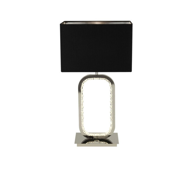 Chrome Table Lamp With 1x E27 Holder And Led Base With Crystal Glass Detail - image 1
