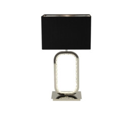 Chrome Table Lamp With 1x E27 Holder And Led Base With Crystal Glass Detail - thumbnail 1