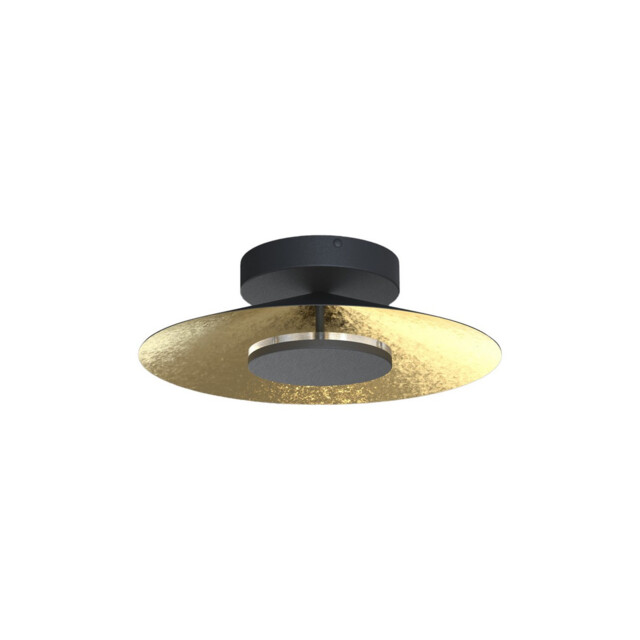 Orion Ceiling 40cm Round, 20W LED, 3000K, 1400lm, Gold Leaf/Black, 3yrs Warranty - image 1