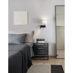 Flex Reading Light White Fabric Shade, Sandy Black Aluminium Adjustable - Switched LED 3W 210Lm 3000K LED E27 - thumbnail 2