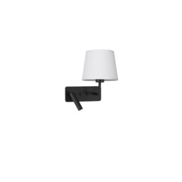 Flex Reading Light White Fabric Shade, Sandy Black Aluminium Adjustable - Switched LED 3W 210Lm 3000K LED E27 - thumbnail 1