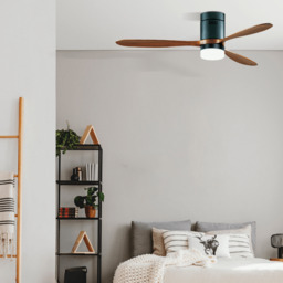 Calypso Ceiling Fan Black Matt - Cherry Wood Blades LED 3000-4000-6000K - thumbnail 2