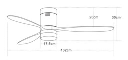 Calypso Ceiling Fan Black Matt - Cherry Wood Blades LED 3000-4000-6000K - thumbnail 3