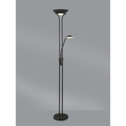Brazier 2 Light Floor Lamp With USB 2.1 mAh Socket, 20+5W LED, 3000K Touch Dimmer, 2300lm, Satin Black, 3yrs Warranty - thumbnail 2
