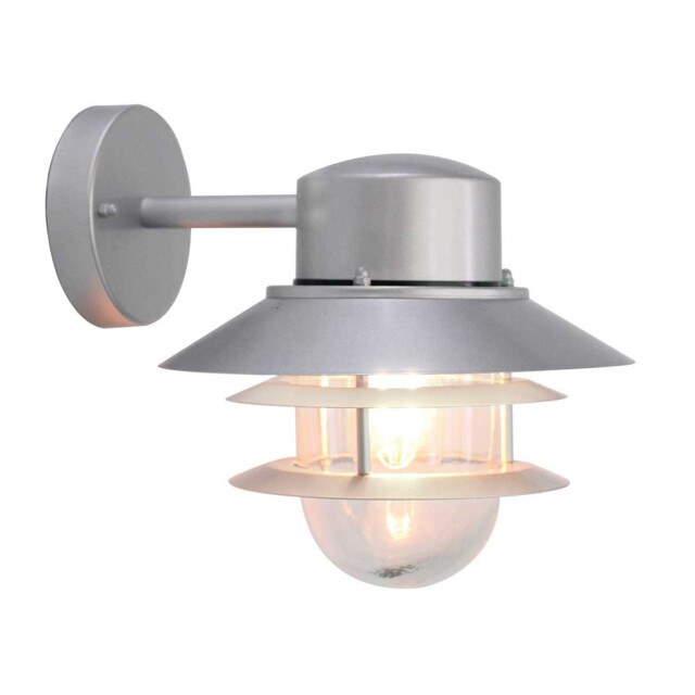 Copenhagen 1 Light Outdoor Wall Lantern Light Silver IP44, E27 - image 1
