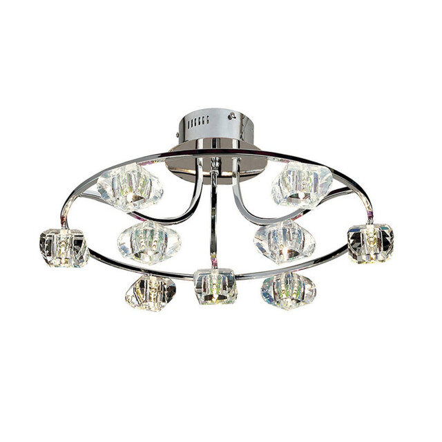 Polana Semi Flush Round 9 Light G4 Polished Chrome, NOT LED/CFL Compatible - image 1