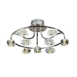 Polana Semi Flush Round 9 Light G4 Polished Chrome, NOT LED/CFL Compatible - thumbnail 1