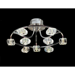 Polana Semi Flush Round 9 Light G4 Polished Chrome, NOT LED/CFL Compatible - thumbnail 2