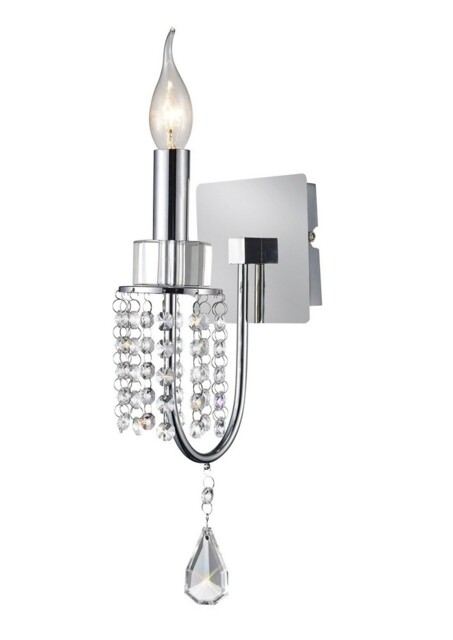 Emily Wall Lamp Switched 1 Candle Light Polished Chrome, Crystal - image 1