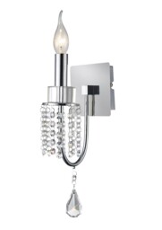 Emily Wall Lamp Switched 1 Candle Light Polished Chrome, Crystal - thumbnail 1