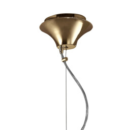 Tiffany Pendant 3+1 Light E27+G9, French Gold With White Shade & Clear Crystal - thumbnail 3