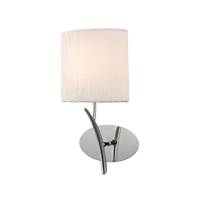 Eve Wall Lamp 1 Light E27, Polished Chrome With White Oval Shade - image 1