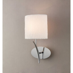 Eve Wall Lamp 1 Light E27, Polished Chrome With White Oval Shade - thumbnail 2