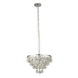 Michelle 4 Light Round Chrome Ceiling Pendant with Rain Drop Glass Balls - thumbnail 2