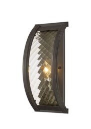 Asia Flush Wall Lamp 1 Light E14 Oiled Bronze, Clear Glass - thumbnail 1