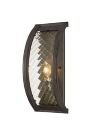 Asia Flush Wall Lamp 1 Light E14 Oiled Bronze, Clear Glass