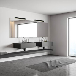 Zambelis 9cm Bathroom Over Mirror Light Black Matt LED 3000K IP44 - thumbnail 3