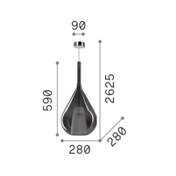Kalique Ill 28cm Teardrop Dome Pendant Ceiling Light Sky Blue 1x E27 - thumbnail 2
