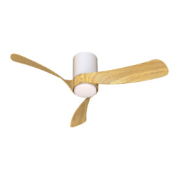 Nemo S 97cm 24W LED Dimmable Ceiling Light With 30W DC Fan, 2700-5000K Remote Control, 3200lm, White/Wood