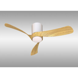 Nemo S 97cm 24W LED Dimmable Ceiling Light With 30W DC Fan, 2700-5000K Remote Control, 3200lm, White/Wood - thumbnail 2