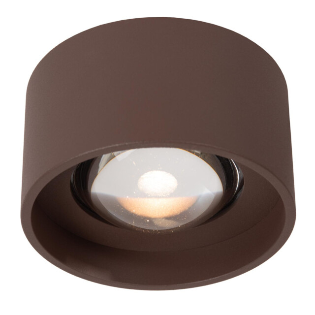 Lucide LENZ - Ceiling spotlight Indoor/Outdoor - Ø 11 cm - LED - 1x8W 2700K - IP54 - Rust Brown - Essential - image 1