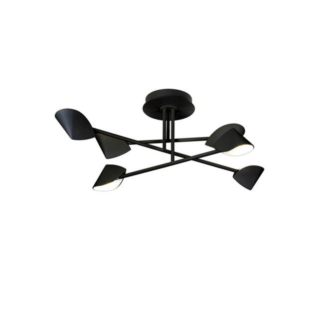 Capuccina Medium 6 Light Semi Flush, 45W LED, 3000K, 3100lm, Black, 3yrs Warranty - image 1
