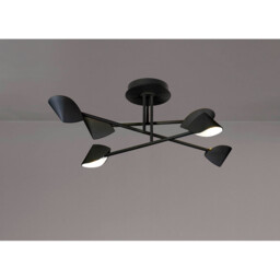 Capuccina Medium 6 Light Semi Flush, 45W LED, 3000K, 3100lm, Black, 3yrs Warranty - thumbnail 2