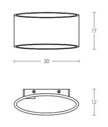 Dobrich 30cm Up & Down Wall Lamp Concrete 1xE27 - thumbnail 3