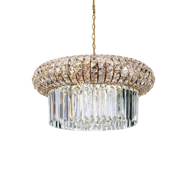 Nabucco Indoor Crystal Ceiling Pendant Lamp 12 Lights Gold, E14 - image 1