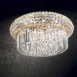 Nabucco Indoor Crystal Ceiling Pendant Lamp 12 Lights Gold, E14 - thumbnail 2