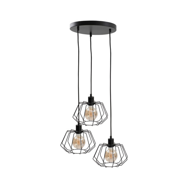Luna Cluster Pendant Ceiling Light Black, 32cm, 3x E27
