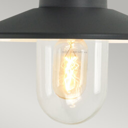 Vansbro Outdoor 1 Light Dome Wall Lantern Black , IP55, E27 - thumbnail 2